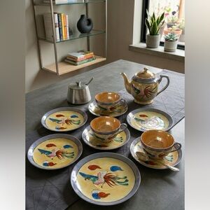 Vintage Japanese Phoenix Tea set 3 cups/5 saucers